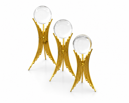 Crystal Orb Elegance Sculpture Set (Set of 3)