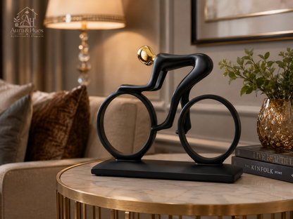 Minimalist Cyclist Showpiece, Modern Resin Bicycle Sculpture, Abstract Cycling Figurine for Home Decor