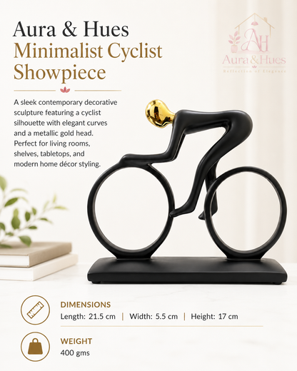 Minimalist Cyclist Showpiece, Modern Resin Bicycle Sculpture, Abstract Cycling Figurine for Home Decor
