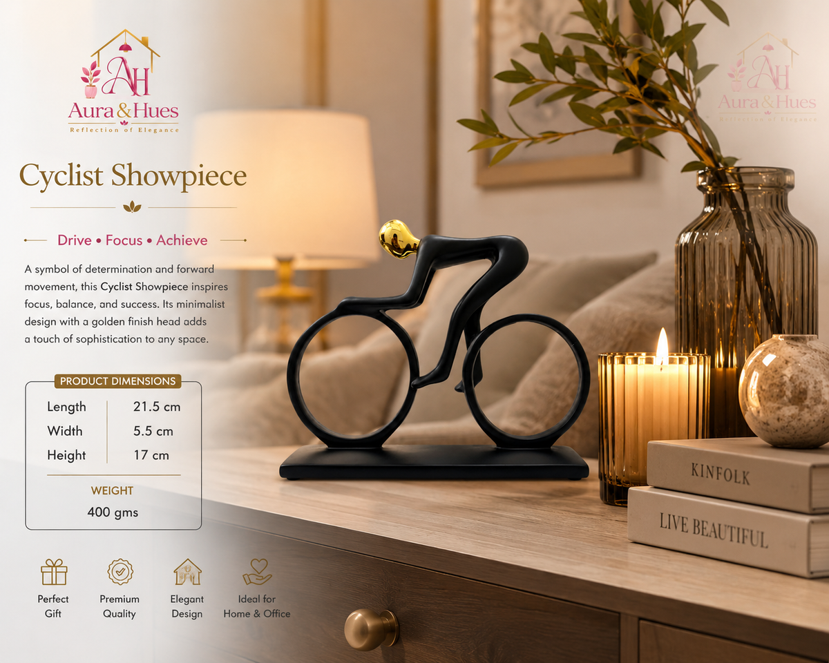 Minimalist Cyclist Showpiece, Modern Resin Bicycle Sculpture, Abstract Cycling Figurine for Home Decor