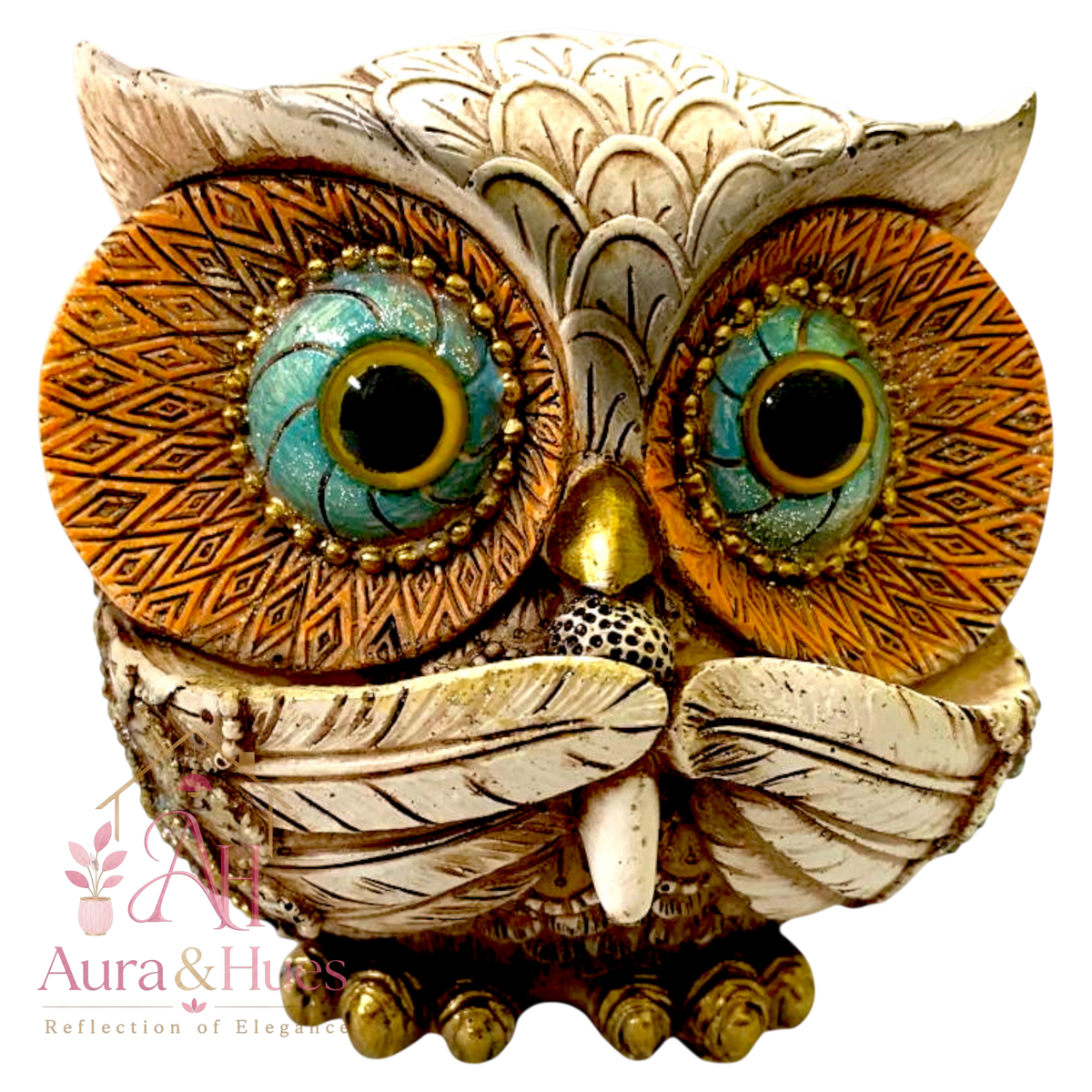 Premium Resin Musical Owl Family Figurines Set of 4 for Home Decor