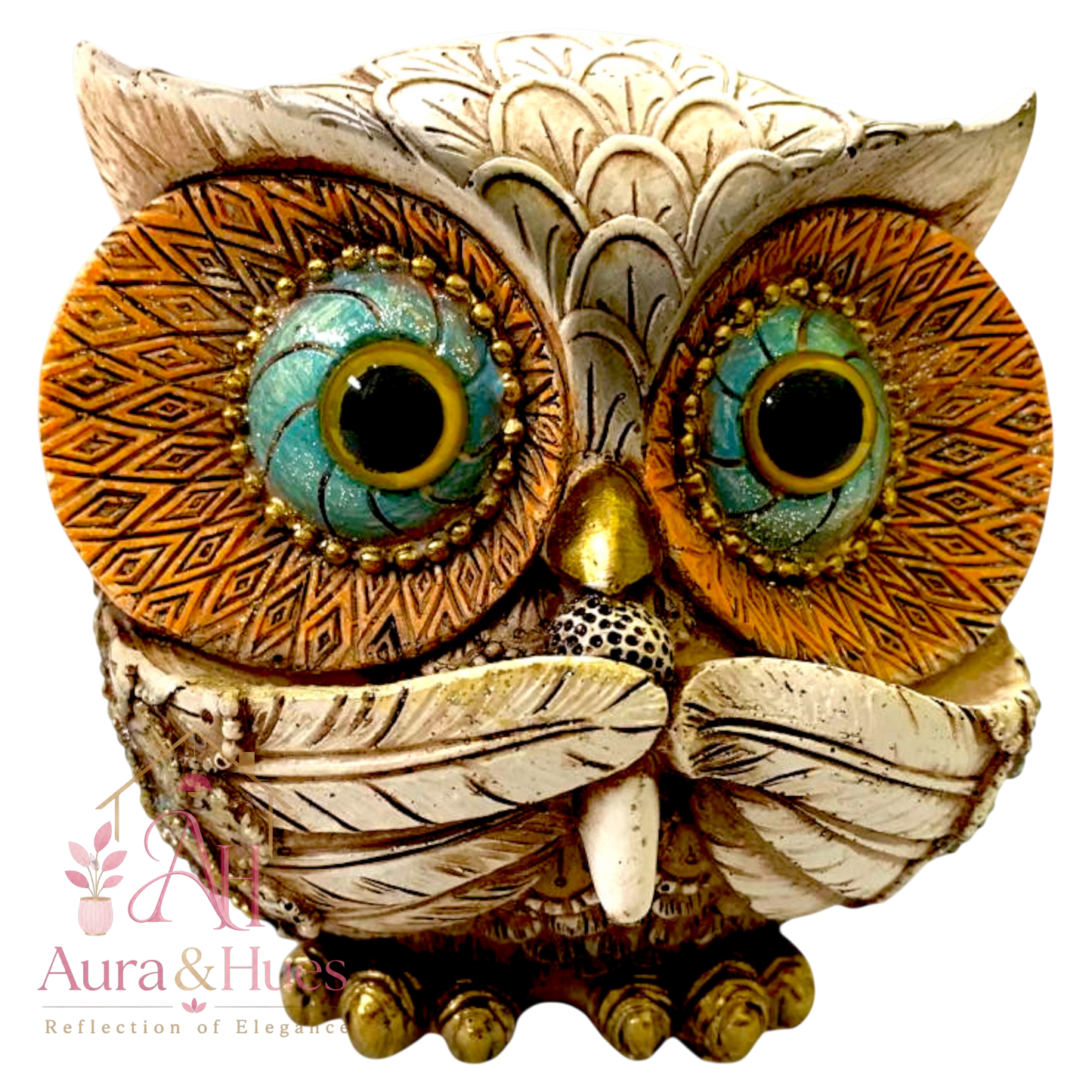Premium Resin Musical Owl Family Figurines Set of 4 for Home Decor
