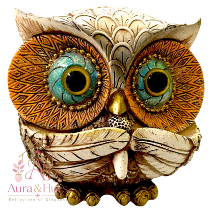 Premium Resin Musical Owl Family Figurines Set of 4 for Home Decor