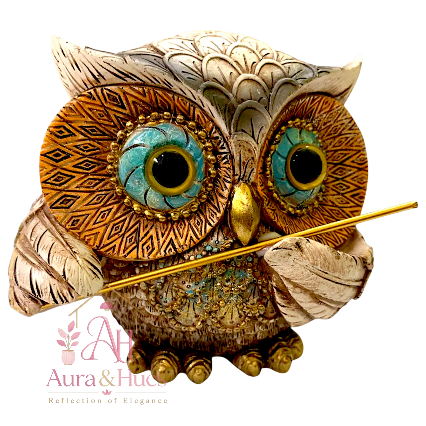 Premium Resin Musical Owl Family Figurines Set of 4 for Home Decor