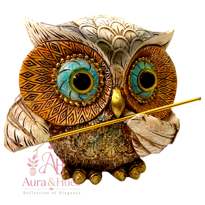 Premium Resin Musical Owl Family Figurines Set of 4 for Home Decor