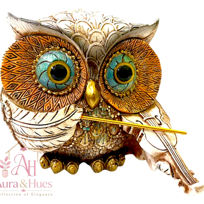 Premium Resin Musical Owl Family Figurines Set of 4 for Home Decor
