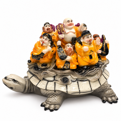 Feng Shui Good Fortune Dragon Turtle Statue - Multicolor Mix