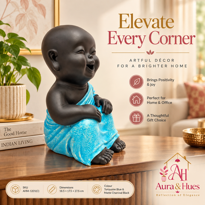 Thinking Pose Home Decor Doll - Blue & Black