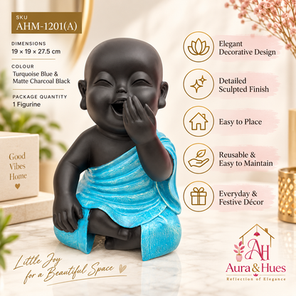 Start-One Hand On Mouth Home Decor Doll - Blue & Black