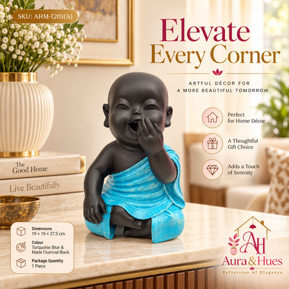 Start-One Hand On Mouth Home Decor Doll - Blue & Black