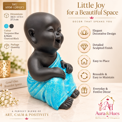 Thinking Pose Home Decor Doll - Blue & Black
