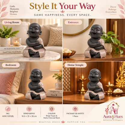 Hands Folded Home Decor Doll - Beige & Black