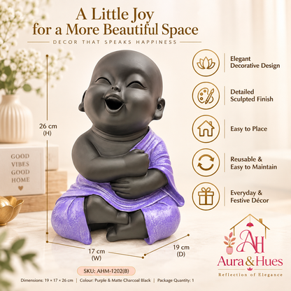 Hands Folded Home Decor Doll - Purple & Black