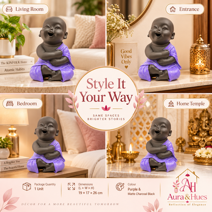 Hands Folded Home Decor Doll - Purple & Black