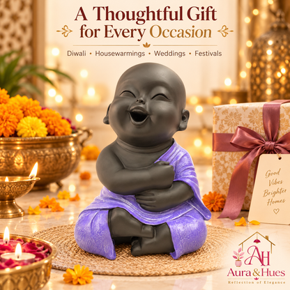 Hands Folded Home Decor Doll - Purple & Black