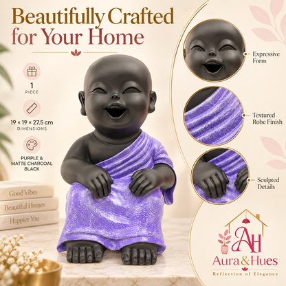 Thinking Pose Home Decor Doll - Purple & Black