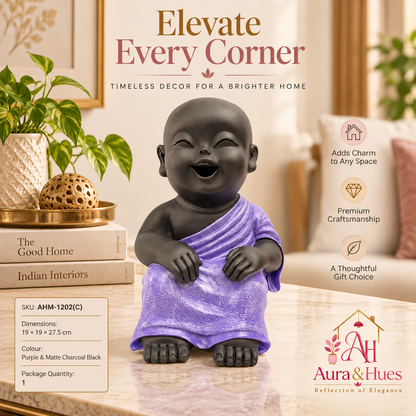 Thinking Pose Home Decor Doll - Purple & Black