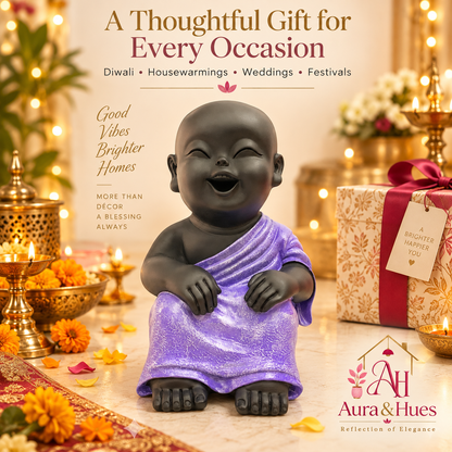 Thinking Pose Home Decor Doll - Purple & Black