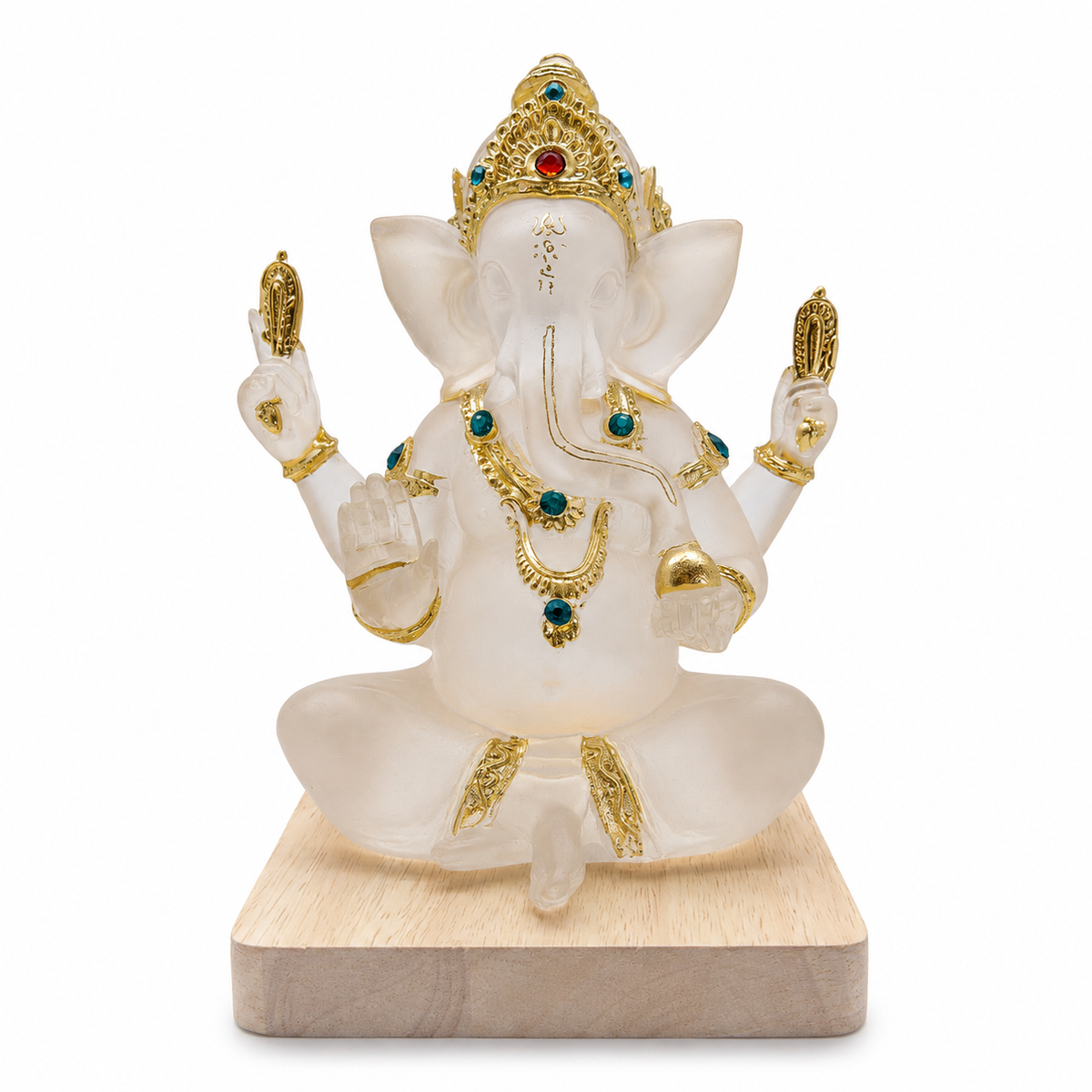 Crystal Blessings Ganesha LED Lamp - Front View