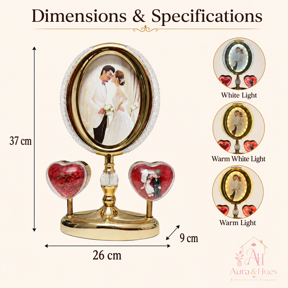 Couple gifting Aura & Hues LED crystal photo frame – gift a memory that glows