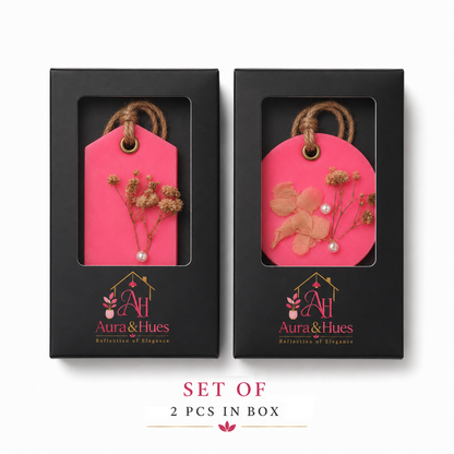 Aura & Hues (set of 2) Botanical Wax Sachets with Dried Floral Decorations,(Random shape and designs)