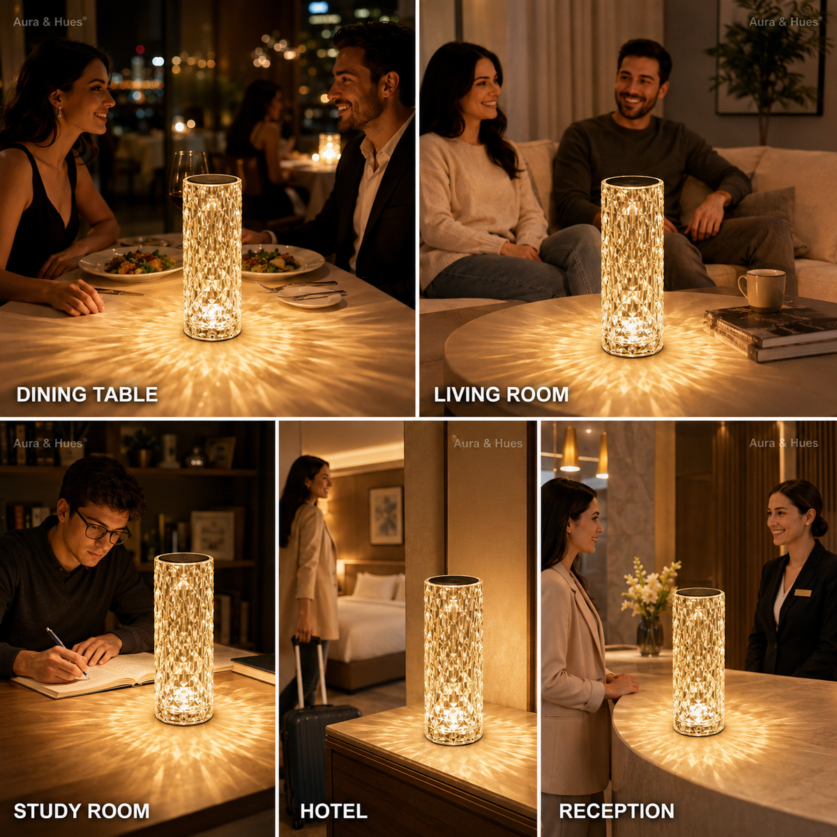 Crystal Rainbow Touch Lamp – Lifestyle shots