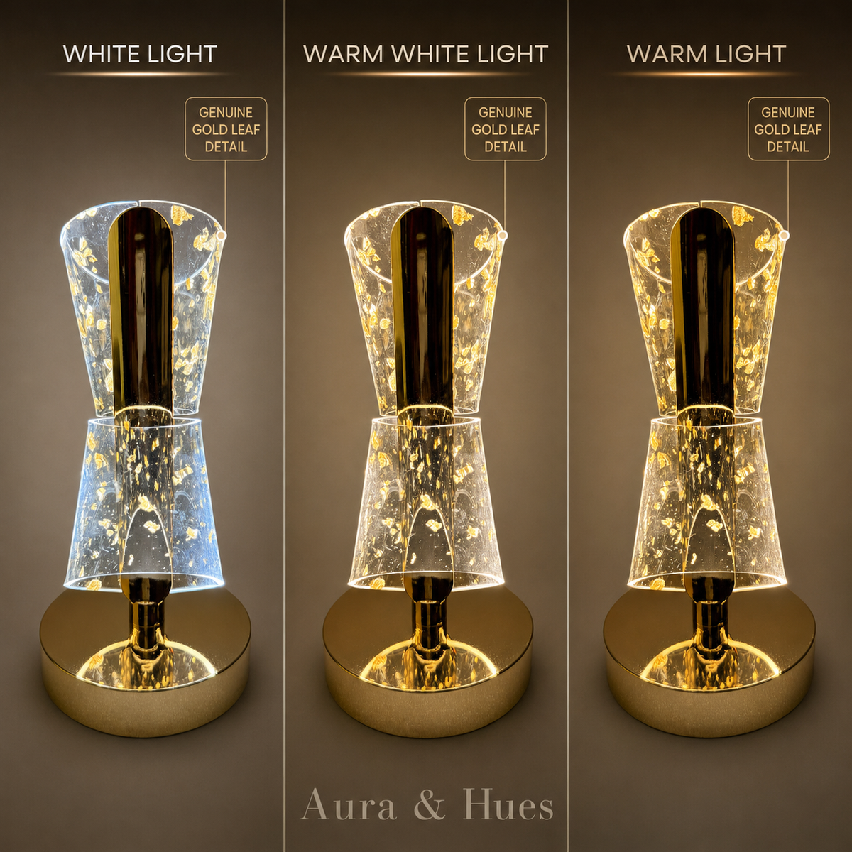 Gold Leaf Elegance Table Lamp - product isolated on white background