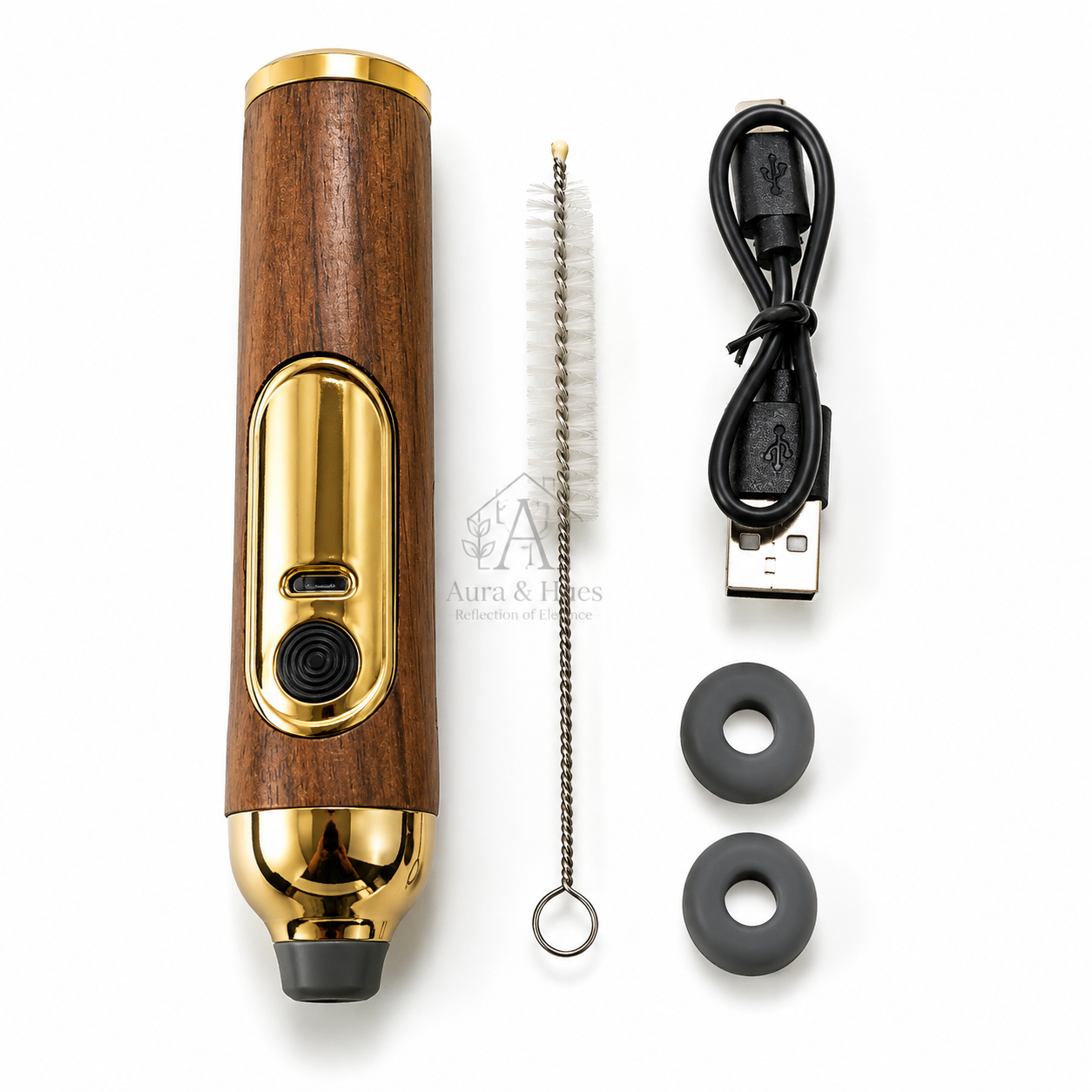 Aura & Hues Portable Ashtray with Built-in Cigarette Lighter