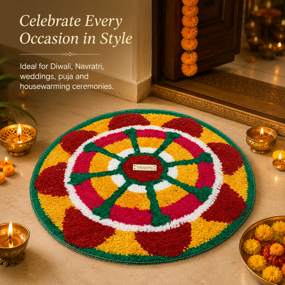 Wheel Design Rangoli Mat VH-24(a) – add traditional charm to celebrations