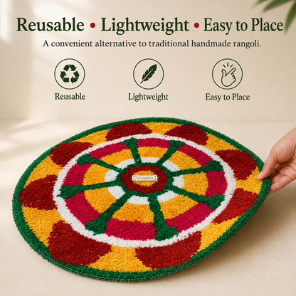 Wheel Design Rangoli Mat – intricate traditional design