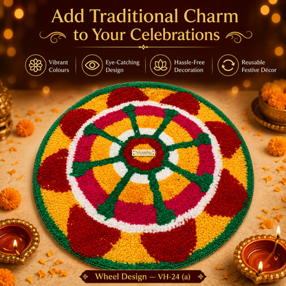 Wheel Design Rangoli Mat – lifestyle shot