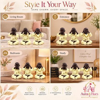 Three wise monks displayed as a gift idea