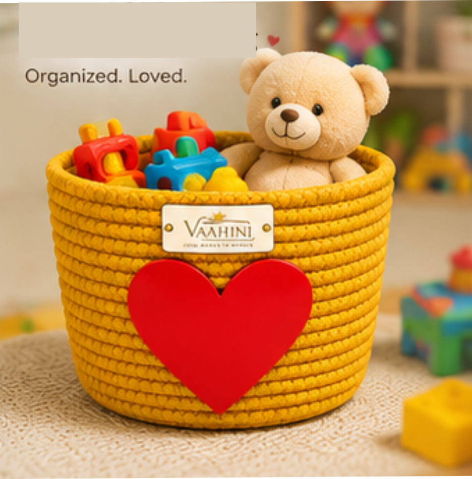 Vaahini Cotton Rope Gift Basket with Heart