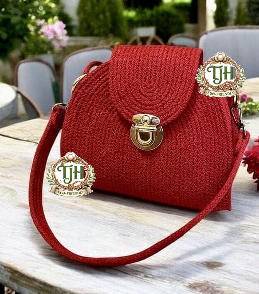 Beautiful Elegant Handmade Cotton Rope Round Sling Bag