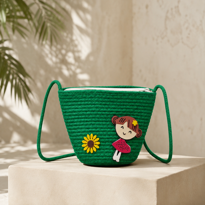 Vaahini Cotton Rope Doll Sling Bag - Green