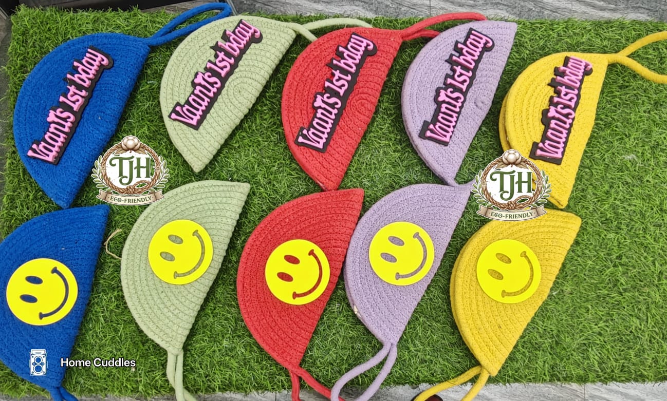Beautiful Elegant Handmade Cotton Rope Smiley Coin Pouch