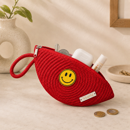 Vaahini Cotton Rope Smiley Coin Pouch