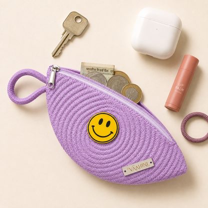 Vaahini Cotton Rope Smiley Coin Pouch