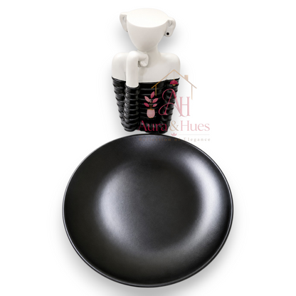 Modern Decorative Tray Showpiece with Figurine Base, Multipurpose Key Holder Organizer for Home, Office, Entryway Table, Jewelry, Watches & Accessories