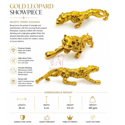 Royal Beast Golden Jaguar Decorative Showpiece