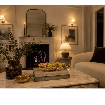 Royal Beast Golden Jaguar Decorative Showpiece