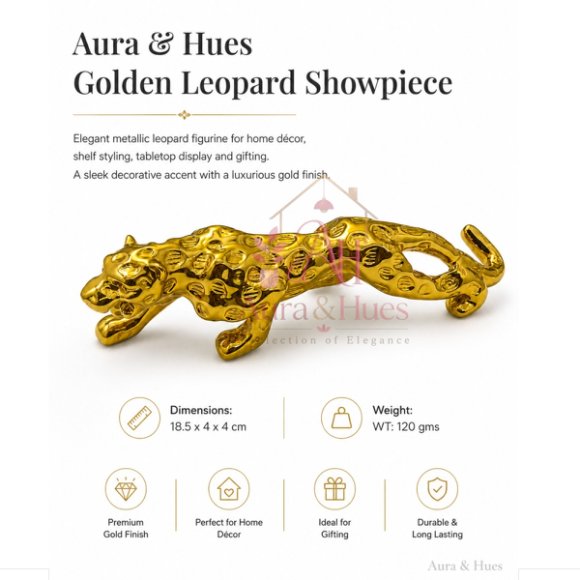 Royal Beast Golden Jaguar Decorative Showpiece