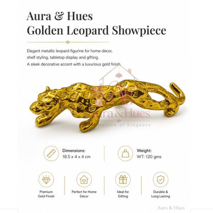 Royal Beast Golden Jaguar Decorative Showpiece