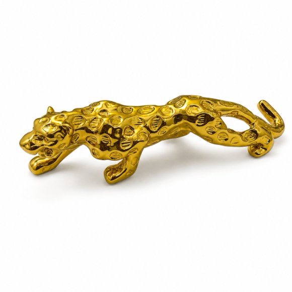Royal Beast Golden Jaguar Decorative Showpiece