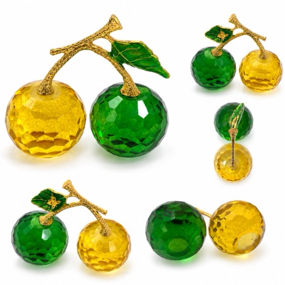 Crystal Cherry Decorative Showpiece