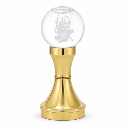 LED Crystal Ball Radha Krishna lamp lifestyle - dining, living room, study, hotel, reception