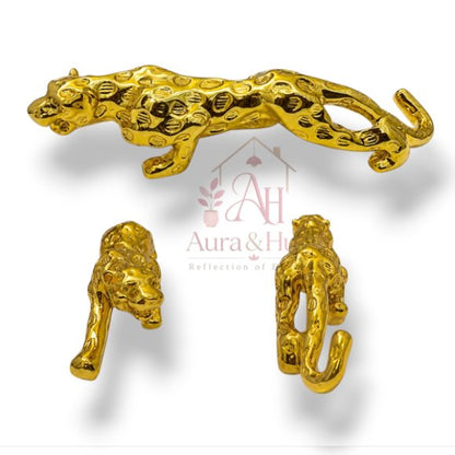 Royal Beast Golden Jaguar Decorative Showpiece