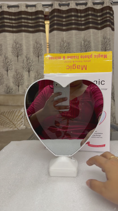 Aura & Hues Round Magic Mirror – 2-in-1 Mirror & Illuminated Photo Frame